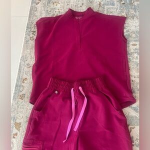 FIGS Magenta Zamora Joggers + Rafaela Top - Size S bottoms Size XS top